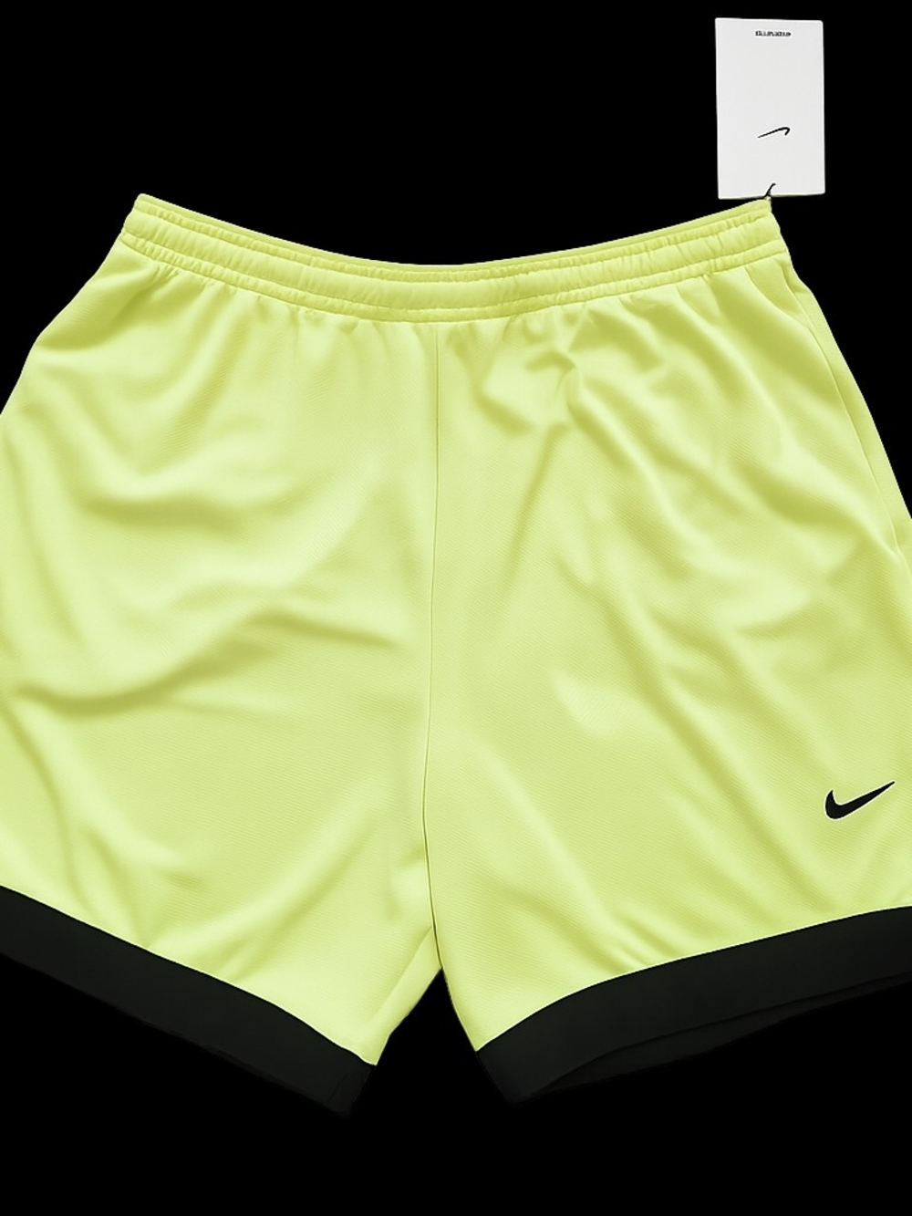 Nike Neon Lime Performance Shorts with Black Hem